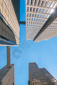 城市景观建筑学亚特兰大市中心的办公室建筑蓝色天空乔治亚州图片