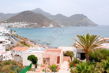 圣何塞旅游村及其在西班牙安达卢亚Almeria的海滩欧洲岸景图片