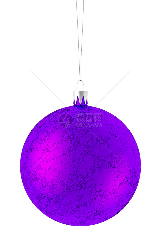 庆典装饰玩具在白色背景上孤立的圣诞节球3D插图图片