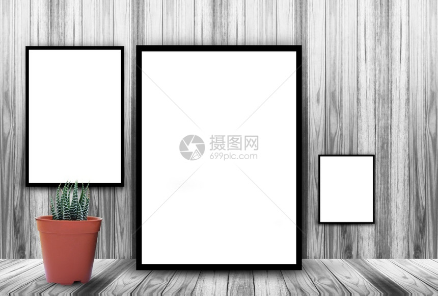框架优质的木制壁背景上白框图片
