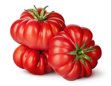 农业三个西红柿相邻三番茄在白色背景上被隔离本土的食物图片