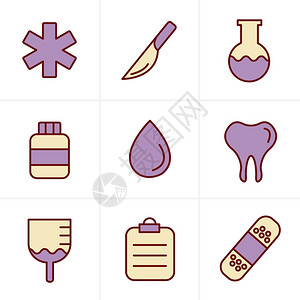 网络向量医疗和药的用图标矢量组援助图片