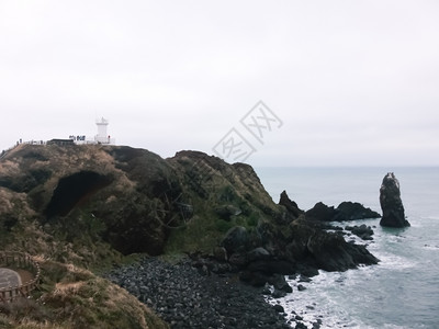 美丽的海韩国济州岛冬季风景旅游高清图片