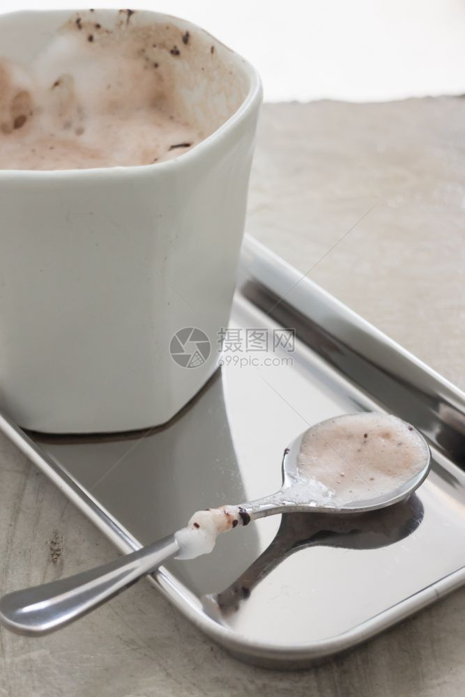 鲜奶巧克力灰色汤匙股票照片牛奶闪亮的一顿饭图片