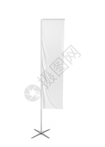 垂直的白色背景上孤立的空白矩形旗标语3d插图空白的晋升图片