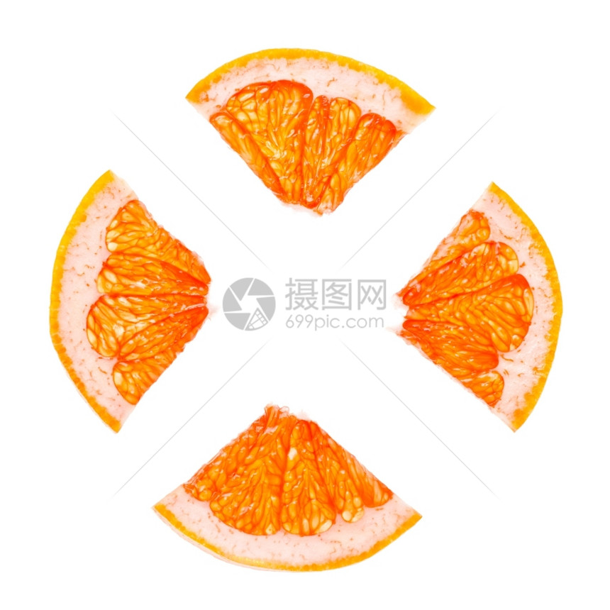 最佳白色背景上分离的新鲜柑橘片酸营养图片