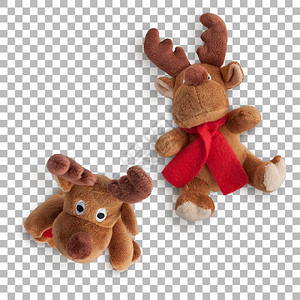一套圣诞礼物的可爱鹿木偶驯克劳斯圣诞老人图片