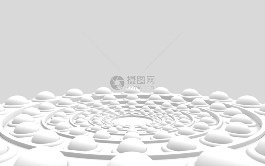 网络技术插图3d使现代白色球圈圆墙底灰色的电镀地板图片