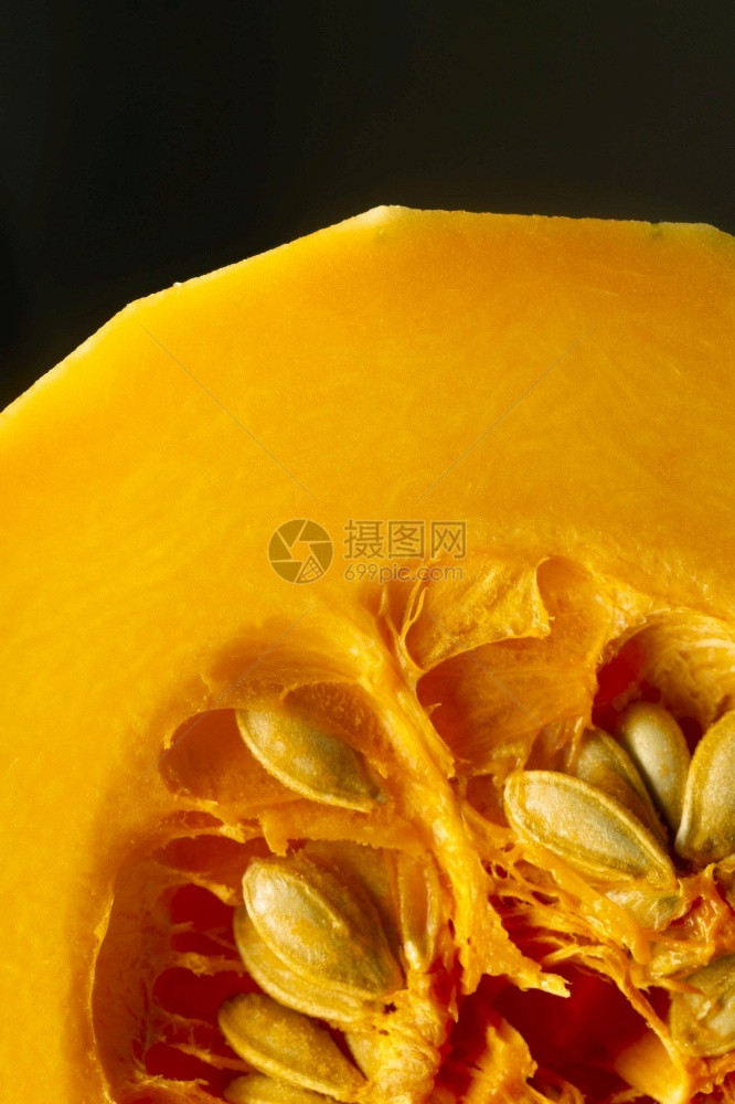 橙纤维用种子关闭南瓜2成熟图片