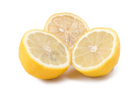 营养白色背景的孤立柠檬水果叉新鲜图片