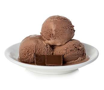卷发冷冻孤立的巧克力冰淇淋图片