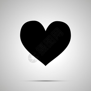 浪漫天红心简单的现代黑图标带有阴影的红心简单黑图标浪漫图片