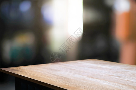 商业颜色模糊的空木制表格餐饮背景柜台厅背景图片