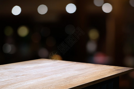 柜台颜色模糊的空木制表格餐饮背景产品家背景图片