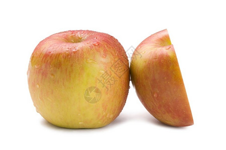 白色背景的孤立新鲜苹果实饮食营养丰富自然图片