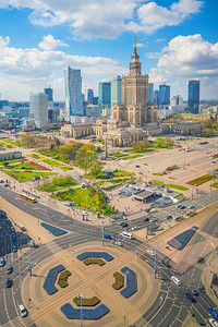 波兰华沙市天线空中照片波兰全景市中心外部的图片