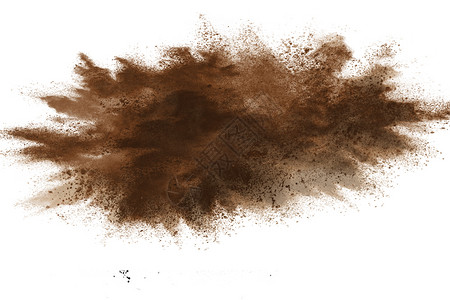 白色背景孤立的褐粉末爆炸破坏弹喜庆的图片