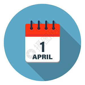 以蓝色背景显示四月天的日历叶图标提醒白色的圆形图片