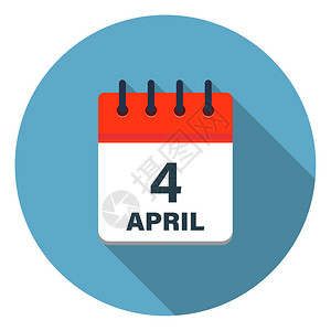 向量以蓝色背景显示四月天的日历叶图标插简单的图片