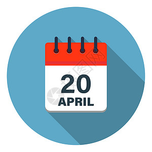 简单的以蓝色背景显示四月天的日历叶图标议程图片