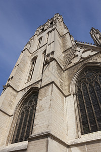 染色比利时布鲁塞尔圣米歇和古杜勒大教堂城市古都乐高清图片