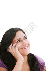 女人在手机上说话交流微笑握住图片