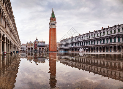 目的地清晨意大利威尼斯圣马可广场全景概览E正方形地标图片