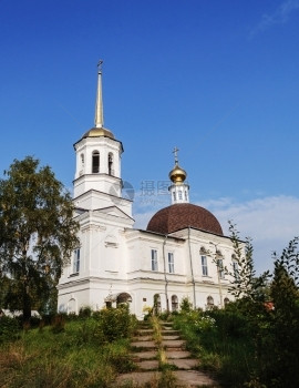 俄罗斯阿尔汉格克地区Onega的三一大教堂冲天炉衬套奥涅加图片