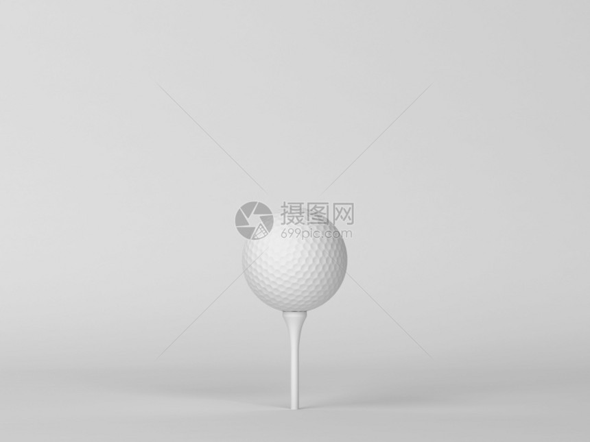 Golf球最小场景3d插图使成为玩绿色图片