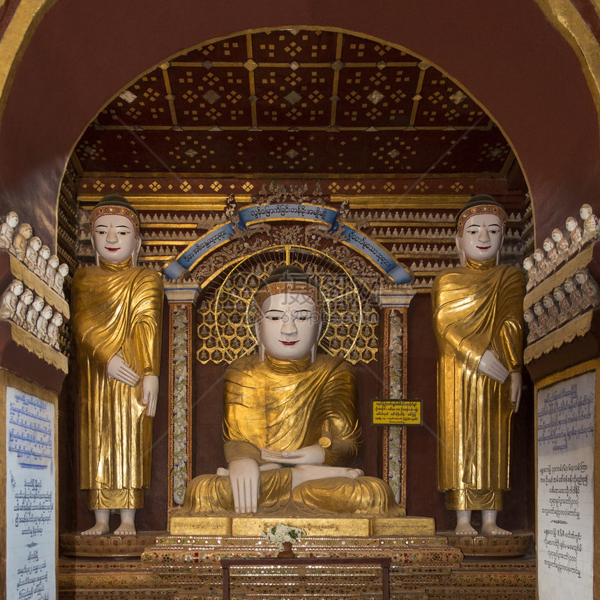 艾伦缅甸Monywa的MohnyinThambuddheiPaya佛教寺庙建筑群的内部历史可追溯至130年尽管它于193年重建据图片