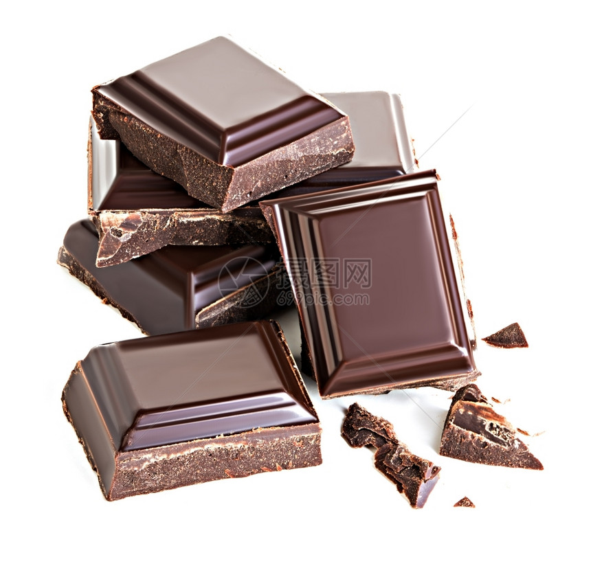 白色背景上孤立的巧克力美味可口棕色图片