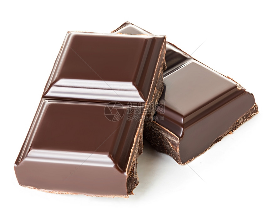 甜的糖果白色背景上孤立的巧克力饮食图片
