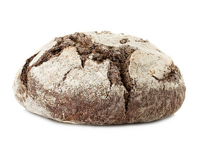 在白色背景中孤立的面包Rye健康有机的庄稼图片