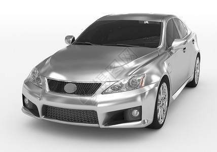 豪华汽车白色汽车白色银有玻璃前左侧视图3D渲染灰色的设计图片