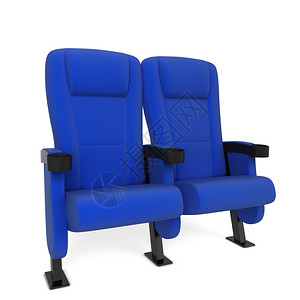 纺织品电影主席3D插图孤立于白色背景扶手椅观众图片