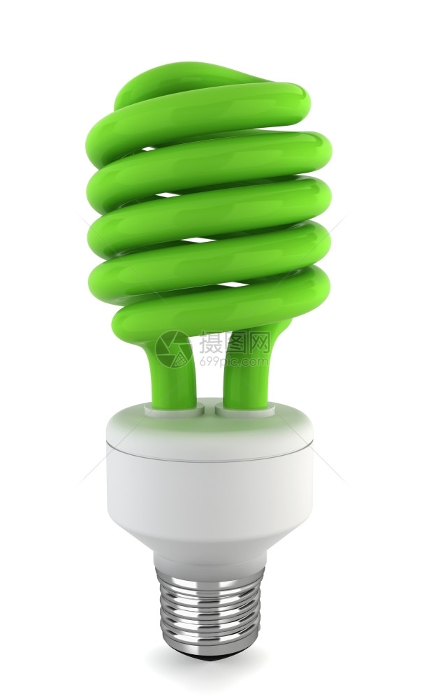 节省白色背景的生态灯泡3d插图经济创新图片