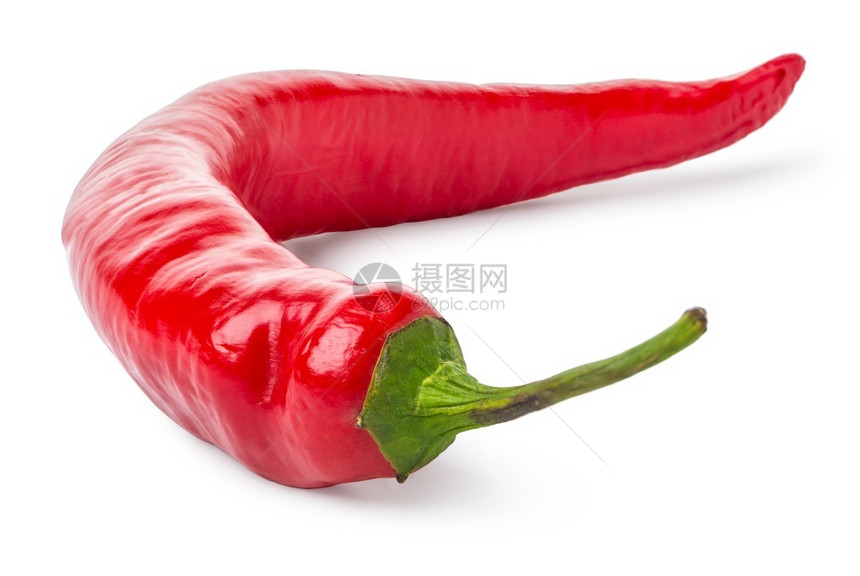 新鲜火热墨西哥在白色背景上孤立的红辣椒图片
