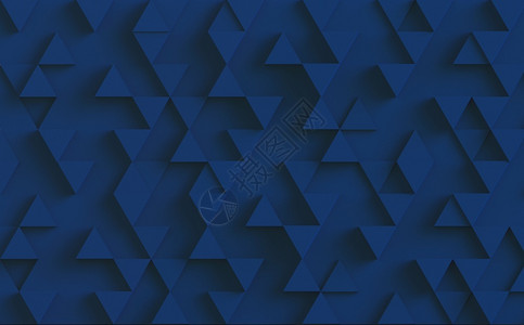 墙蓝色三角形图案背景3D翻譯蓝色的抽象图片