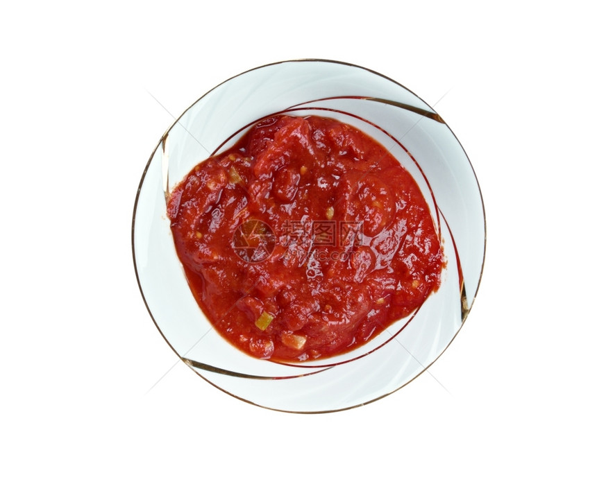 素食主义者农家格罗吉亚沙酱和辣椒关门了食物图片