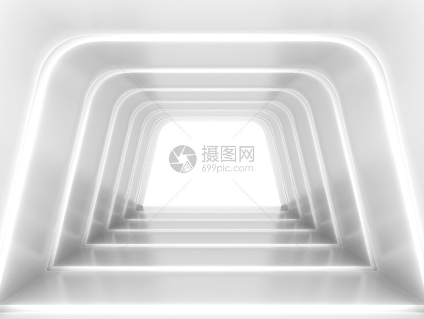 结构体房间未来隧道3d插图摘要内部的图片