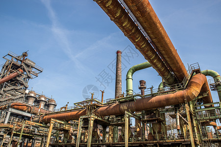 德国工业40化学工业冷清钢管和一座旧工厂的建造车站背景