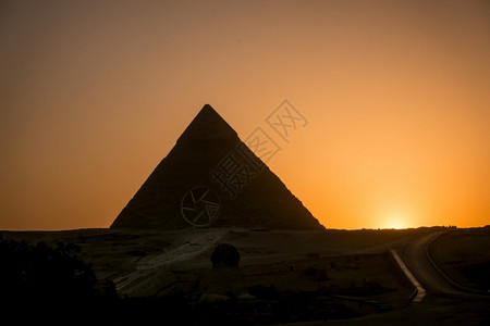 门户14埃及吉萨日落时金字塔大法老狮身人面像图片