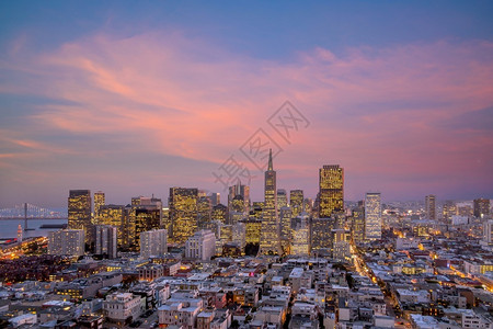 美国旧金山摩天大楼美丽的高清图片素材