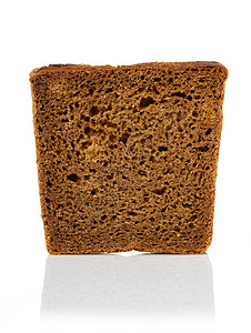 早餐面包店白底孤立的棕色包片的图片