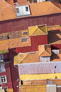 历史的天线颜色葡萄牙波尔图市屋顶的旧历史部分图片