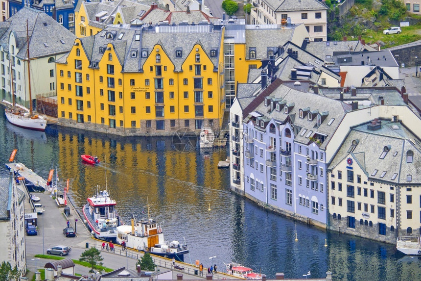城市景观阿列森德挪威斯堪的纳维亚欧洲遗产旅行兴趣图片
