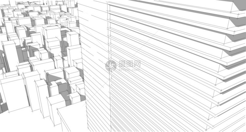 3D摘要结构图解天梯几何际线白色的建筑图片