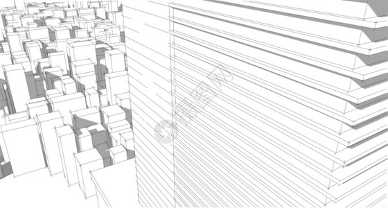 3D摘要结构图解天梯几何际线白色的建筑背景图片