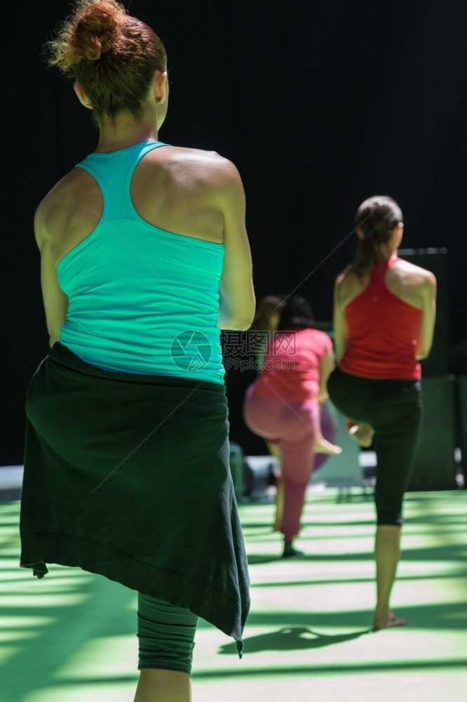运动员活力重量参加运动健身锻炼瑜伽波丝健身的年轻女子运动服装图片