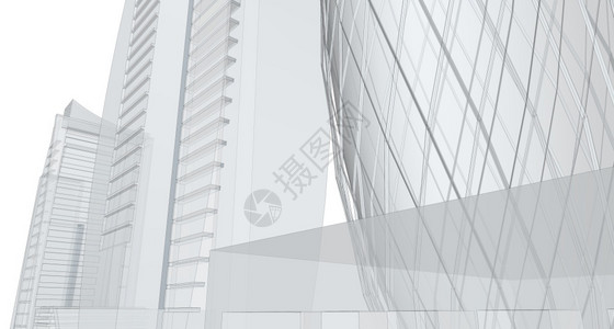 线条摩天大楼几何学3D摘要结构图解天梯几何图片